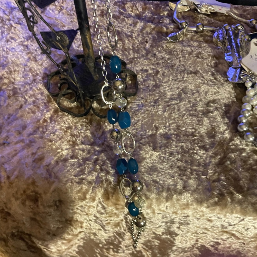 Elegant Silver and Blue Necklace